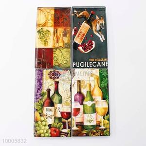 Wholesale Wine Glass Rectangular Fridge Magnet