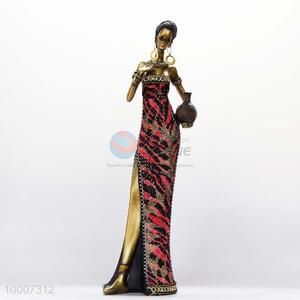 Delicate African Pot Woman Resin Decorative Ornament