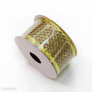 Wholesale Gold Plaid Pearl Yarn Ribbon