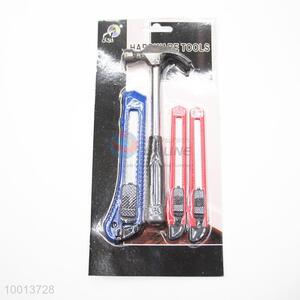 4pcs Hardware Tools Set of A Mini Hammer and 3pcs Art Knives