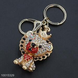 High grade rhinestone bear key chain