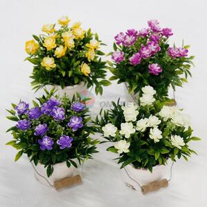 Home Decoration Ceramics Bucket Flowerpot Artificial Four Colors