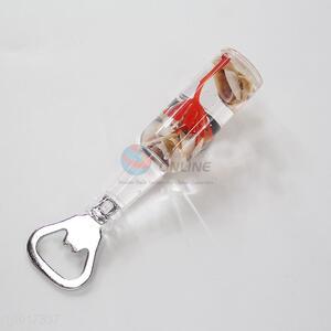 Red flower&shell bottle opener