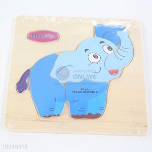 Blue Elephant English Leaning Toys Wood Building Block Puzzle