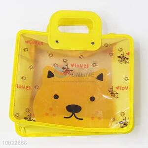 Kids girls yellow pvc lunch hand bag