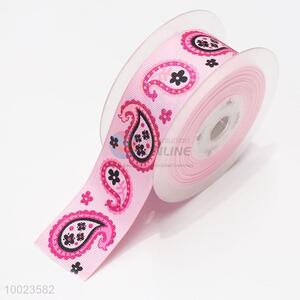 Hot Sale High Quality 3.8CM Pink Peacock Print Ribbon