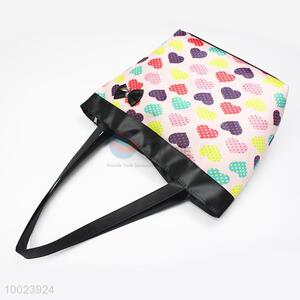 Heart Pattern Bowknot Decorated Satin Single-shoulder Bag