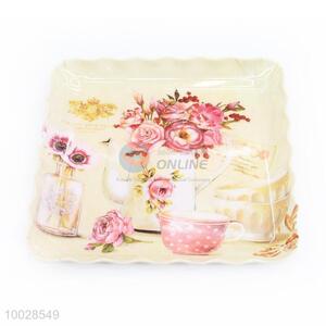 Romantic Flower Pattern Melamine Fruit Plate