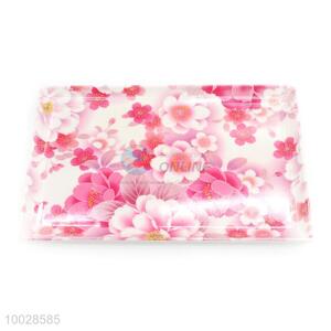 Rectangular Flower Pattern Melamine Fruit Plate