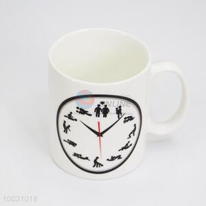 Clock Pattern Color Changing Ceramic Mug Cup