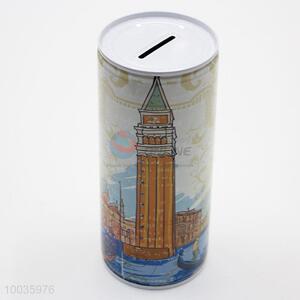 Kids Iron <em>Money</em> <em>Box</em> Shaped in cylinder with Big Ben Pattern