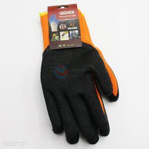 Black&Orange 25cm Best Selling Latex&Thick cotton yarn Work/Safety Gloves