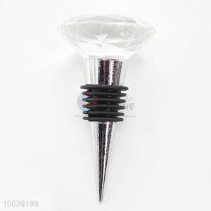 Elegant zinc alloy wine stopper with big transparent crystal