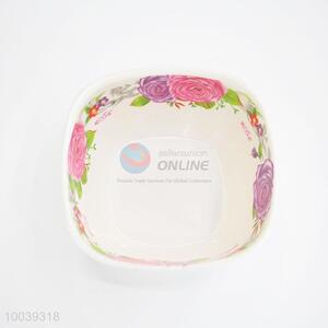 Wholesale 5Inch Rose Pattern Square Shape Melamine Bowl