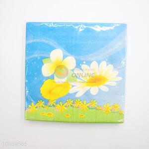 Flower Blue Pattern Square Napkin