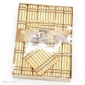 Natural material 45*30cm 6 pcs bamboo placemat & 6 pcs cup mat