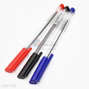 0.7mm transparent plastic ball-point pen for school&office