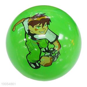 High Quality 9 Inch Green PVC Inflatable Beach Ball with the Pattern of Cartoon Boy