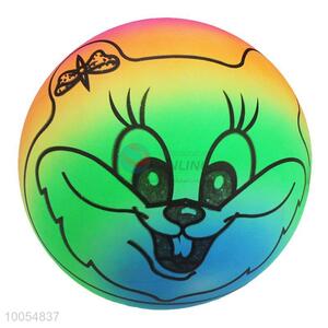 Wholesale 9 Inch Colourful PVC Inflatable Beach Ball Printed the Rabbit