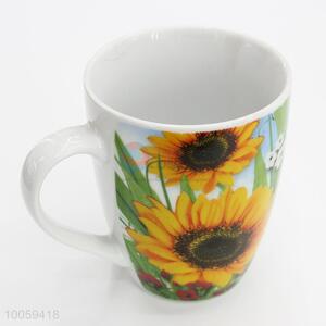 Sunflower Pattern Ceramic Coffee Cup