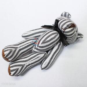 Lovely 11cm stripe cloth jointed bear keychain/phone pendant