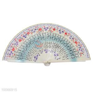 Wholesale cheap folding hand fan wooden double-faced fan