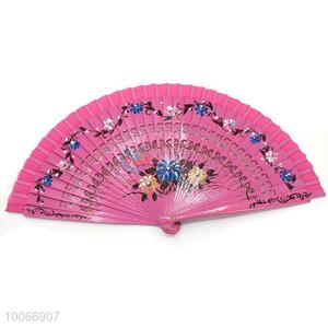 Wholesale hand folding fans printed wooden double-faced fan