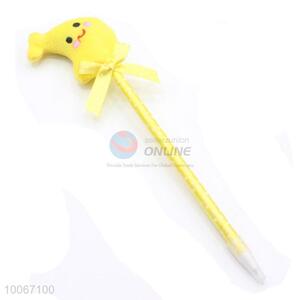 Lovely yellow plush ball pen for gift