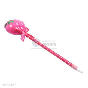 Wholesale strawberry shape plush ball pen