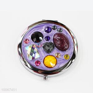 Purple Round Foldable Round Pocket Mirror