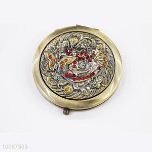 Decorative Vintage Round Foldable Pocket Mirror