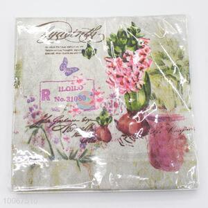 Best Selling Flowers Printed Dinner Paper Napkin