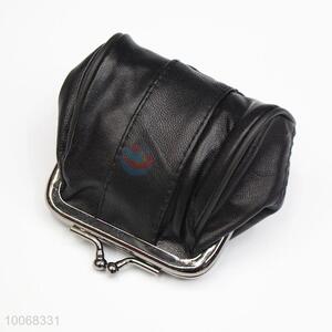 Artificial leather black pocket change purse <em>clutch</em> for women