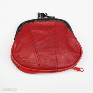 Mini red faux sheepskin <em>clutch</em> coin purse for lady