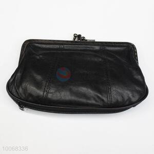 Black change pocket metal clip coin purse women <em>clutch</em>