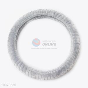 Grey Plush Car Interior Accessories Steering Wheel Cover