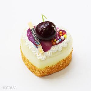 Heart Shaped Cake with Cherry  Fridge Magnet