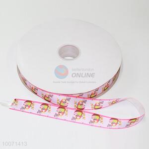 Cute rabbit pattern polyester grosgrain ribbon