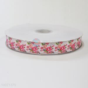 Flower pattern polyester ribbon