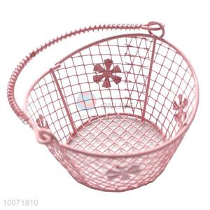 Pink Handcraft Tinplate Candy Box/Basket