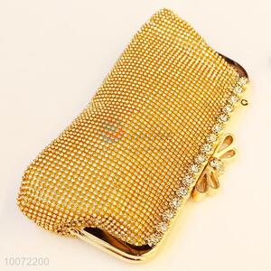 Durable gold women evening bag crystal clutch bag