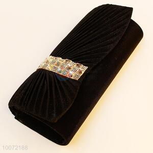 Customized black evening bag lady clutch bag