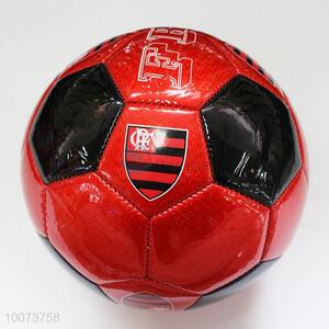 Promotional red-black handmade NO.5 PU football