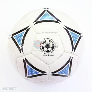 Promotional white&blue football soccer ball