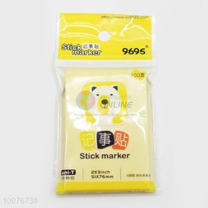 Eco-friendly 100 Sheets Yellow Sticky Note Paper