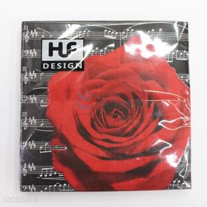 20pcs Red Rose Printed Paper Napkins Set