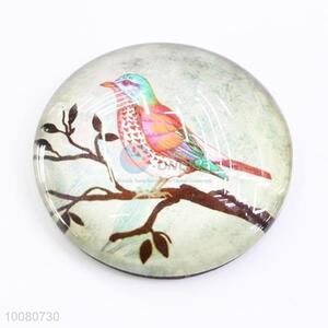 Wholesale tourist bird pattern glass fridge magnet