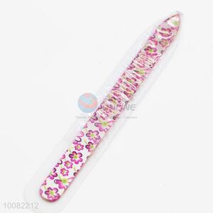 Small Red Flower Printing Glass Nail File