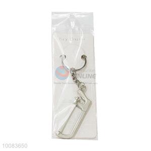 Latest Design Silvery Saw Shaped Zine-alloy Metal Key Chain