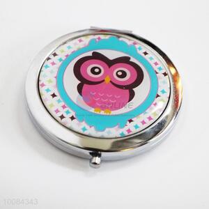 Colorful Owl Round Foldable Pocket Epoxy Sticker Mirror/Makeup Mirror